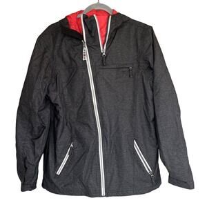 Sims Women's Jacket Snowboarding Hooded Breathable Dark Gray Red, Size L, EUC
